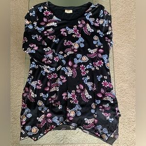 Style & Co. Black Floral Top